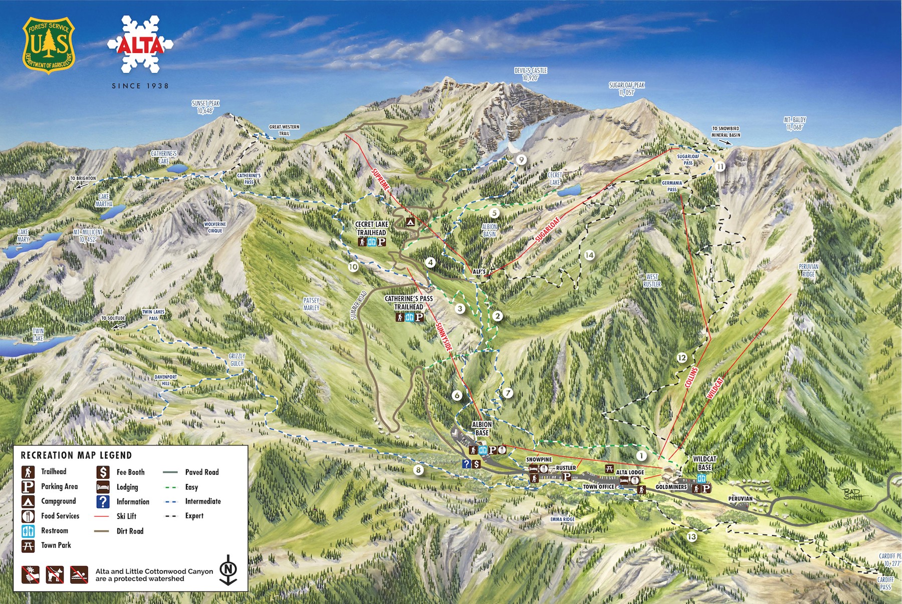 Alta ski area summer trail map