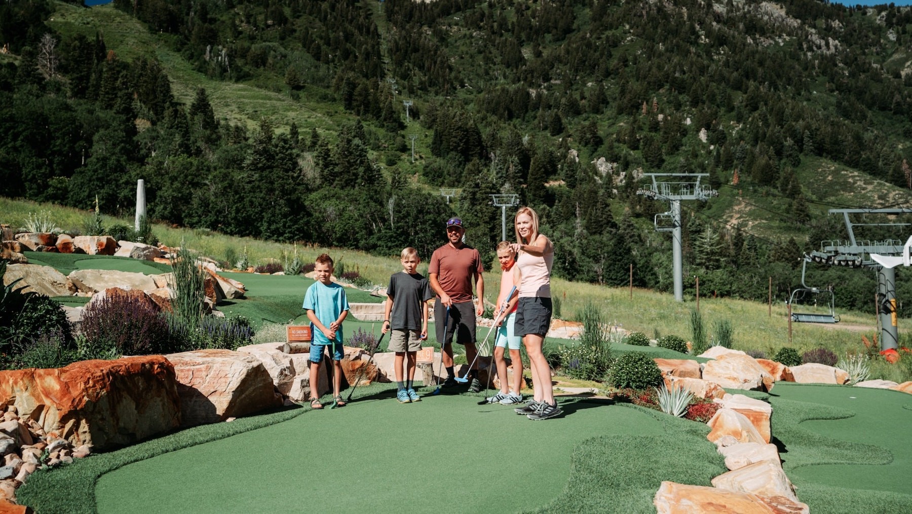 Mini golf course at Snowbasin Resort