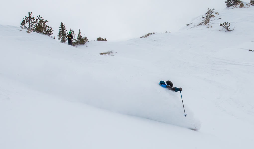 Skiing Off Rocky Point