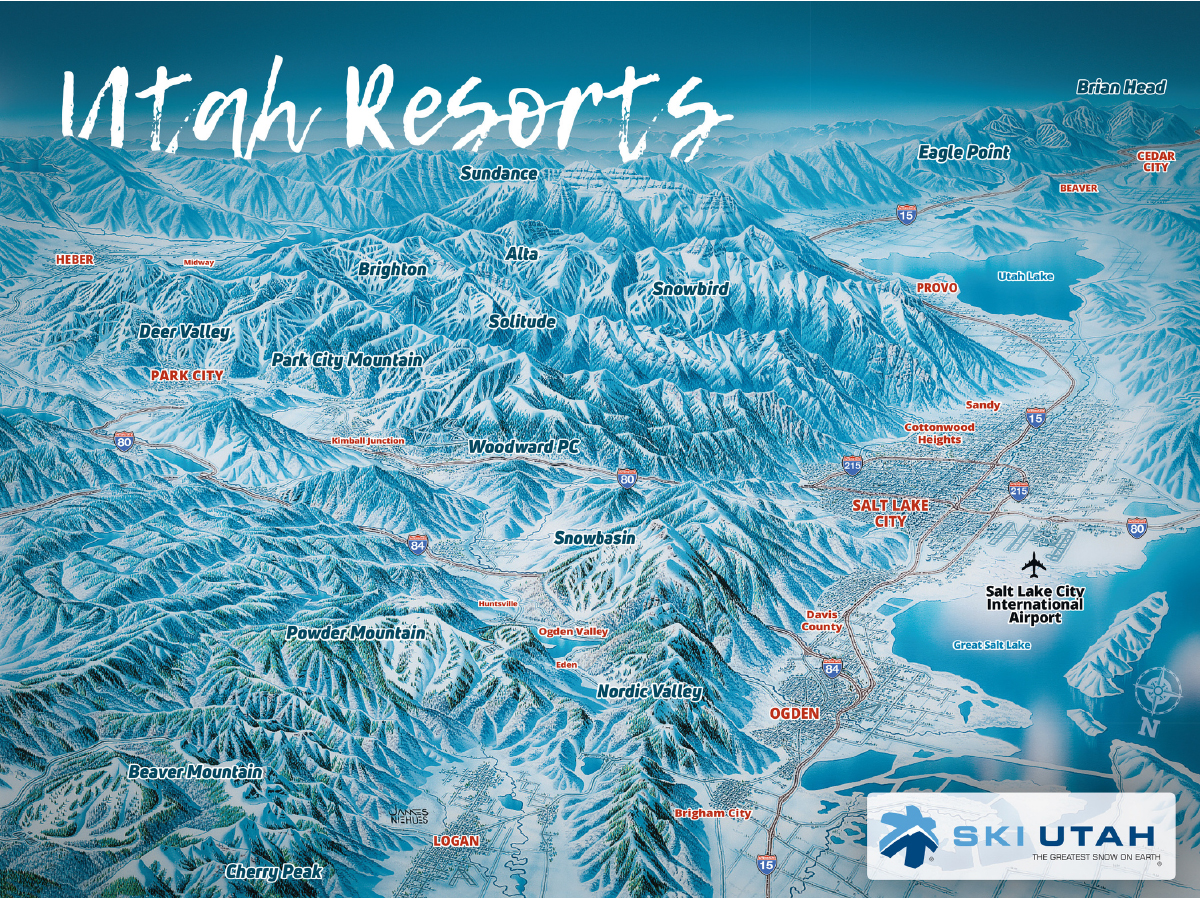 Ski Resorts In Utah Map Utah Ski Resorts Map & Area Info   Ski Utah