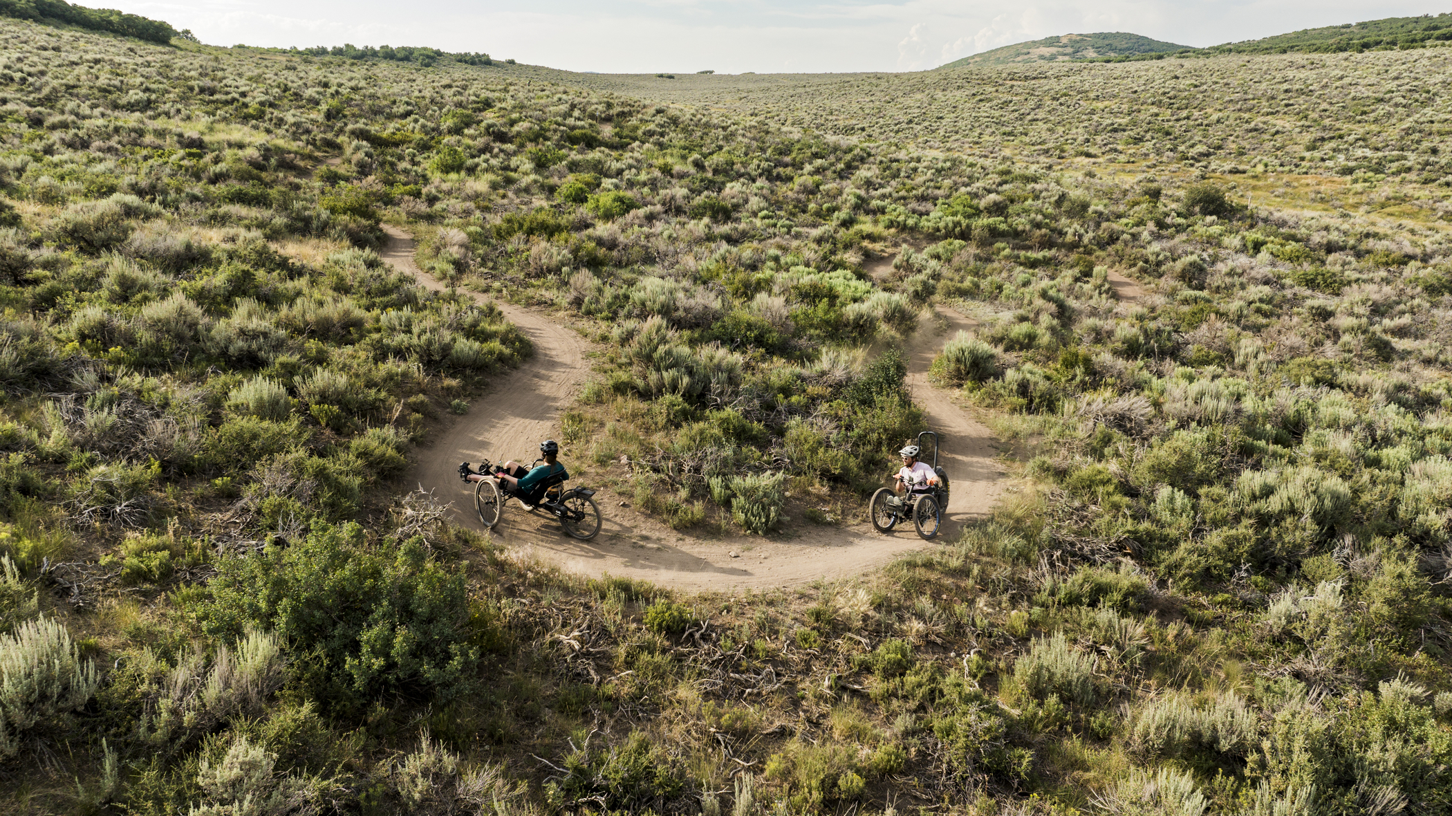Couple Enjoying the Adaptive Trails in Park City, Utah